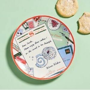 Anthropologie Dear Santa Plate George and Viv holiday gift festive New in Box